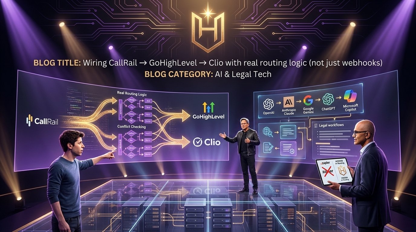 Conectando CallRail → GoHighLevel → Clio con lógica de enrutamiento real (no solo webhooks)